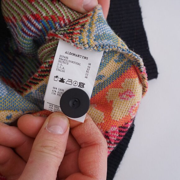 Aldo Martins Nashira Sweater Multi Color Wool Blend Long Cardigan Sweater L - Picture 14 of 15